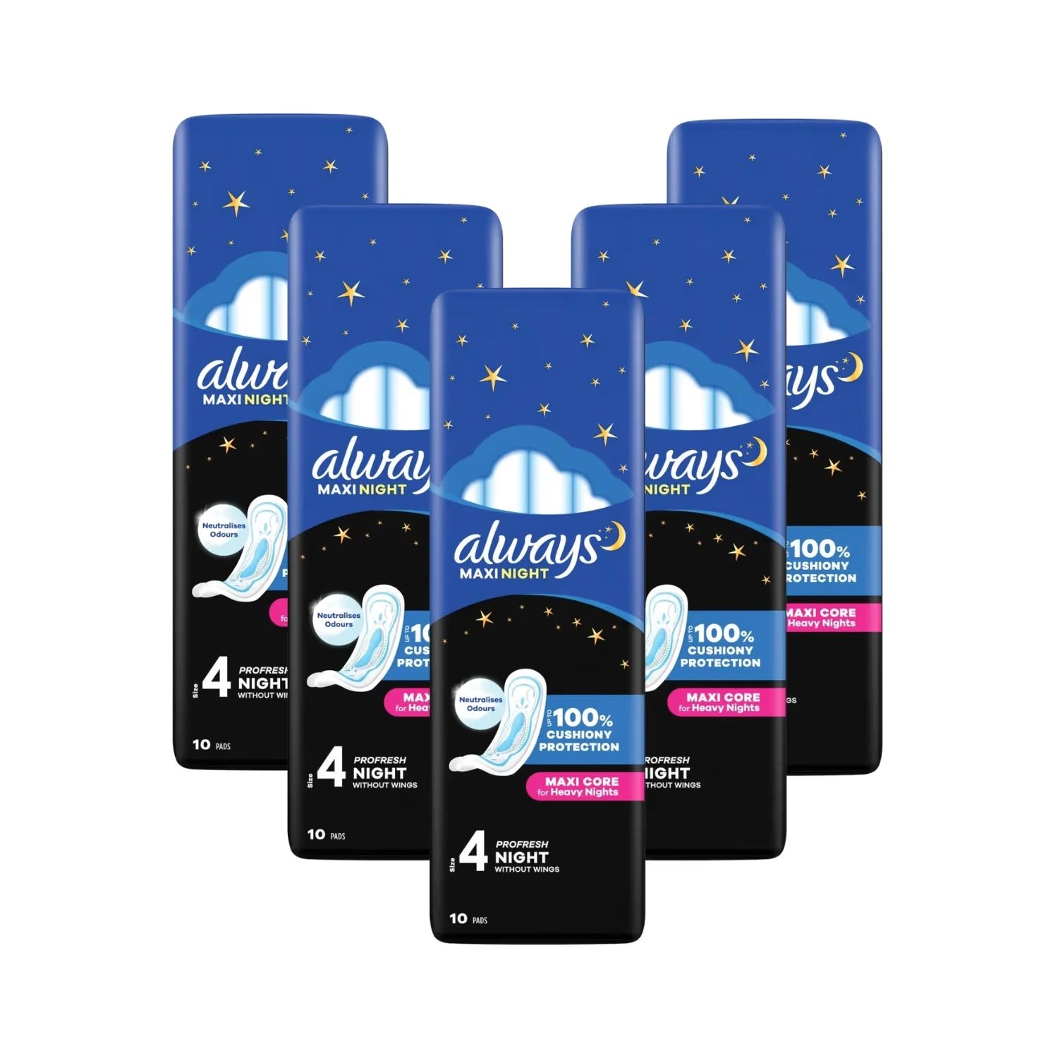 Always Maxi Night Pads 10 - Pack of 5